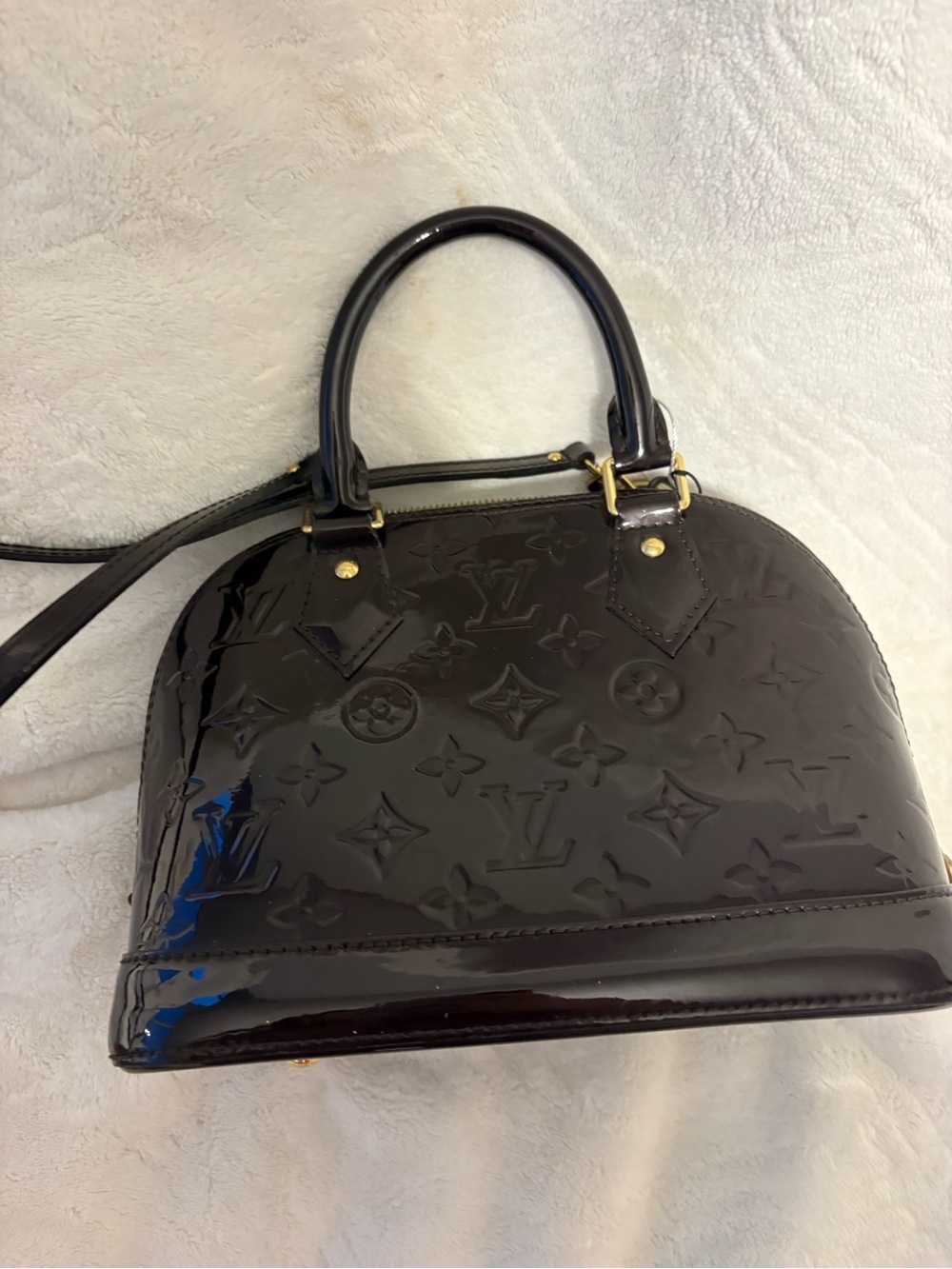Louis Vuitton Alma Patent Leather Dome Satchel